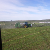 Ben baling irrigated hay