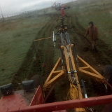 Plowing in an electrical line