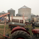 Separating our Peas and Canola during our Intercrop harvest.